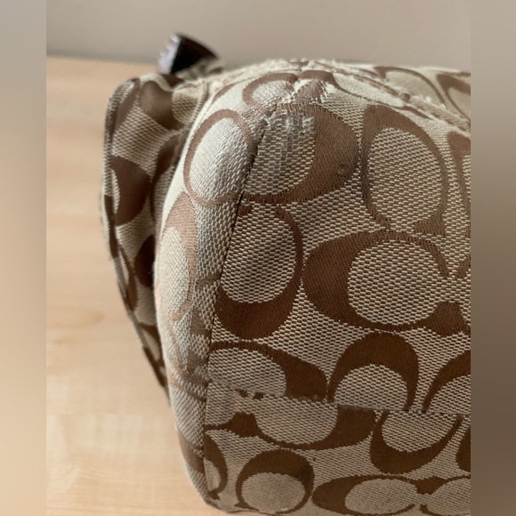 Coach Brown Signature Vintage Tote Bag With Side Pockets - Picture 6 of 12